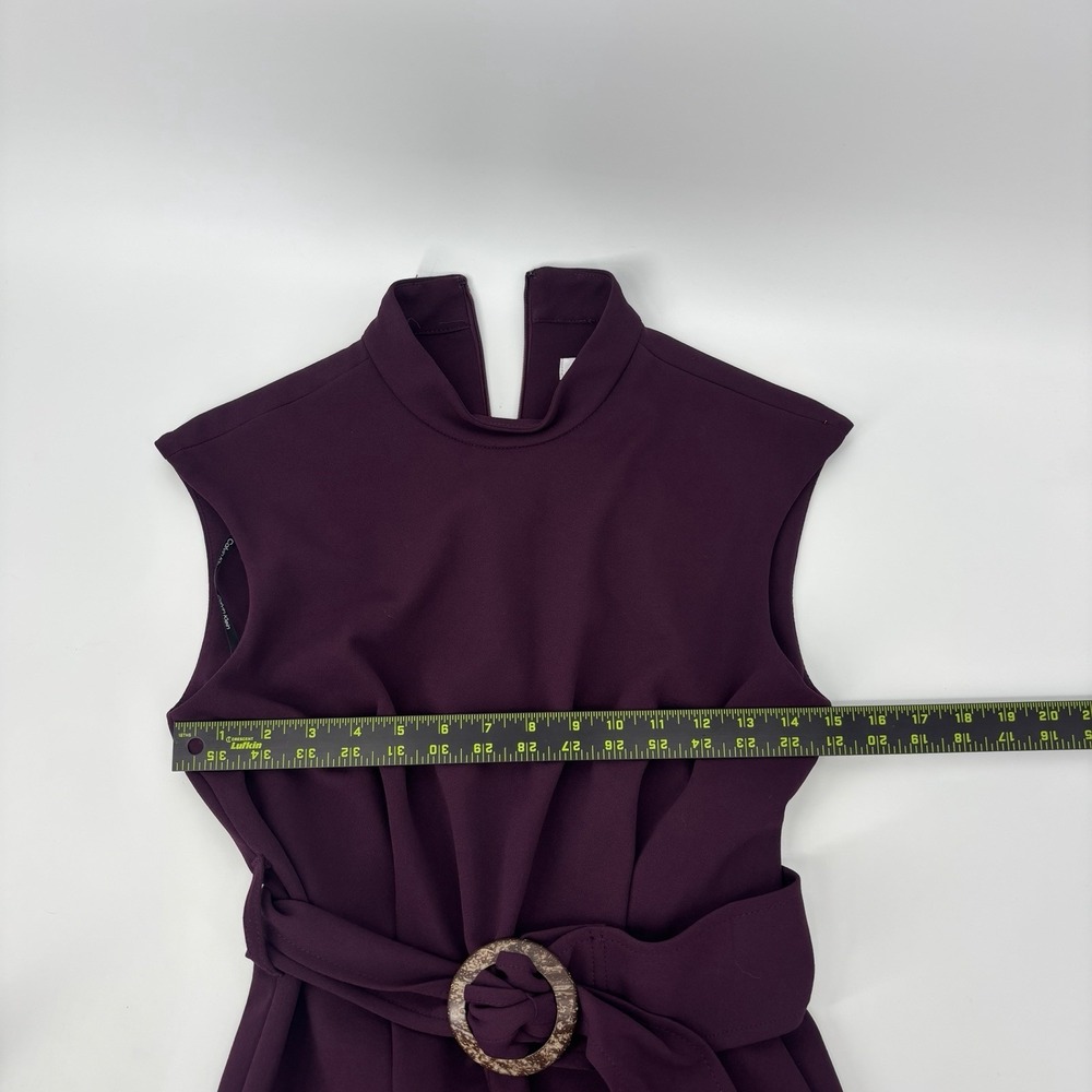 Calvin Klein Womens Sleeveless Cropped Wide Leg Jumpsuit Maroon Womens Size 4 - Picture 5 of 10